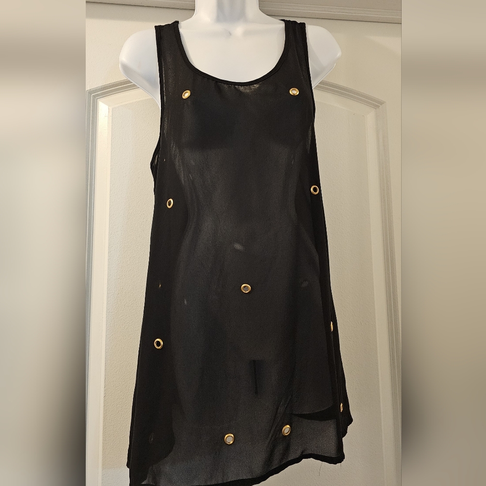 B_envied Black w/gold rivet tank top